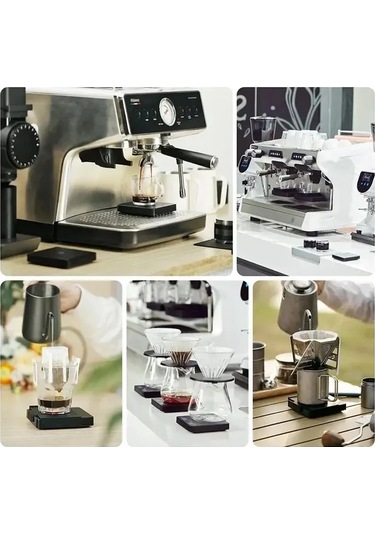 Kişisel Elektronik Tartı Kahve İçin Ev İtalyan Kahve Terazisi Siyah