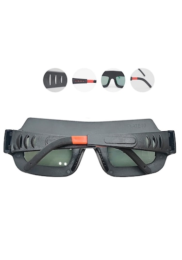 Yate10 Otomatik Kararan Kavisli Kaynak Gözlüğü + 3 Koruma Camı