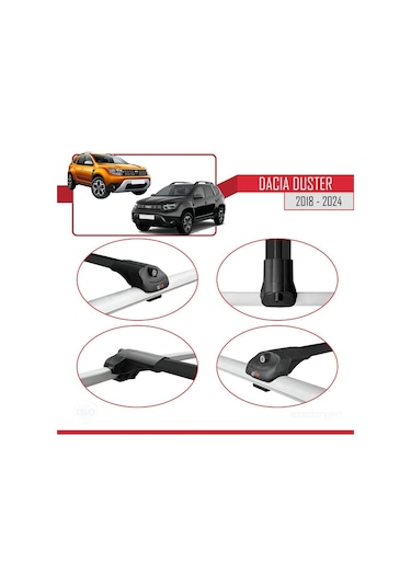 Dacia Duster 2018 Ve Sonrası İle Uyumlu Ace-1 Ara Atkı Tavan Barı Siyah