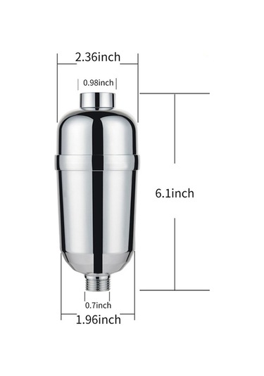 Novahub 15 Aşamalı Duş Filtresi - Klor Ve Ağır Metal Giderme, Sağlıklı Su İçin Gümüş Bağlantı Duş Filtresi Gümüş