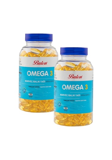 Balen Omega 3 Norveç Balık Yağı 1380 MG 100 Kapsül 2 Adet