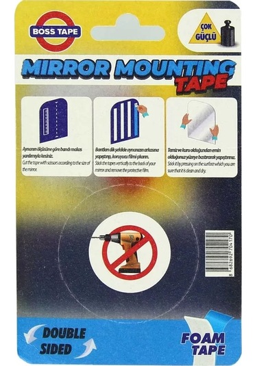 Boss Tape 4170 Çift Taraflı Köpük Ayna Montaj Bandı 19mmx2m