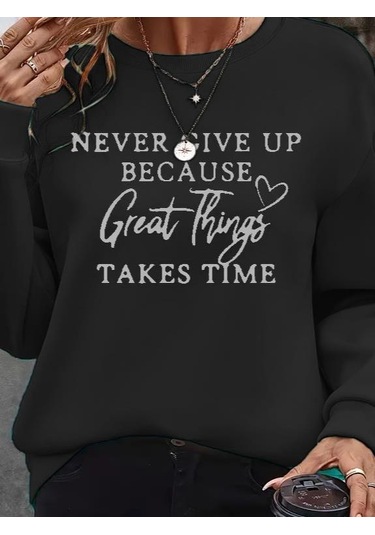 Kadın Uzun Kollu Yuvarlak Yaka Iki Iplik Şardonlu Bluz Siyah