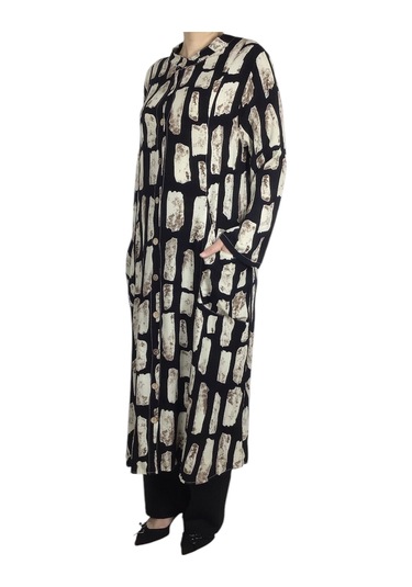 Kadın Önden Düğmeli Cepli Uzun Tunik Gömlek Siyah