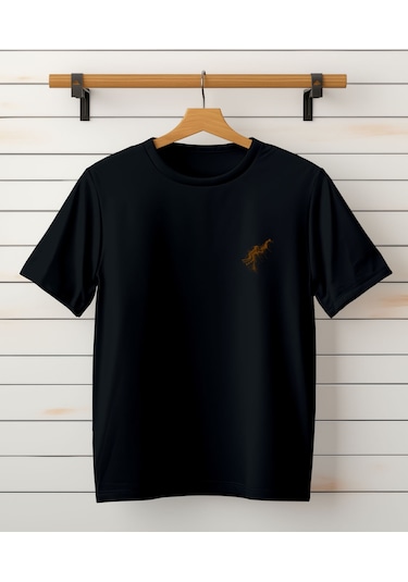 Aselinda Unisex Tasarım Tshirt-göğüs Cep Detaylı Tişört Siyah