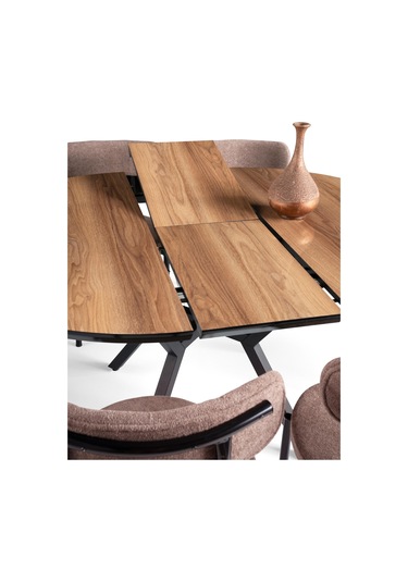 Roza Alfa Yuvarlak Highgloss Mutfak Masa Sandalye Takımı 120cm