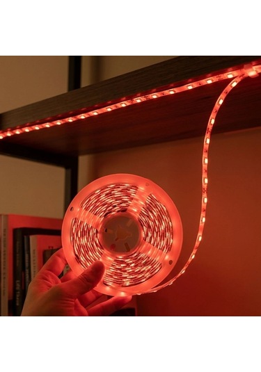 Buffer Kırmızı Led Şerit 5m 60 Led/m 12v 14.4w Güçlü 3 Çipli Işık Şerit Led