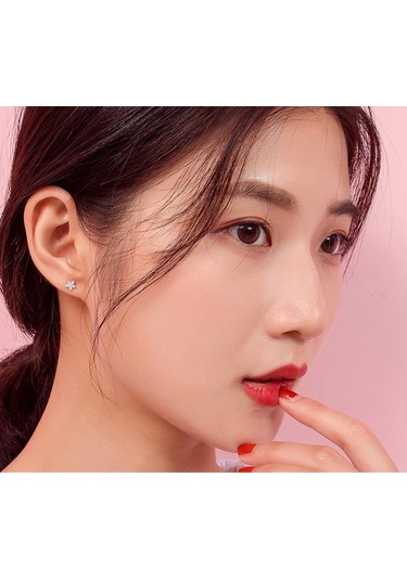 Bague Ringen 925 Ayar Gümüş Mozanit Saplama Küpe 1.2ct 6 Taşlar Çiçek Kadın Küpe Parti Nişan Güzel Takı