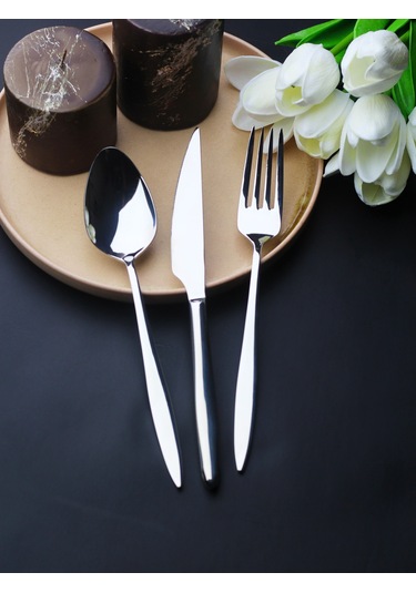 Ares 6 Kişilik 18 Parça Yemek Çatal Kaşık Bıçak Takımı Metal