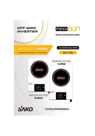 Sako Ultra 6.2 Kw 48 V Mppt Tam Sinüs Akıllı İnverter 6200 W
