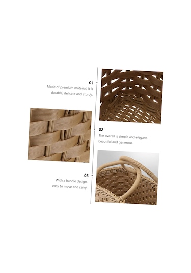 Banyo, Sebze, Piknik, Alışveriş, Pazar, Organizatör, Battaniye Malzemeleri, Basit Depolama Hasır Kahve Siyah