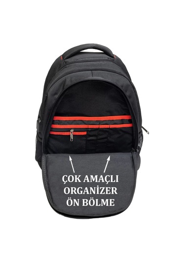 Gri Sportif Darbe Emici Su Geçirmez 14-16 İnç Laptop Sırt Çantası Renkli Çok Renkli