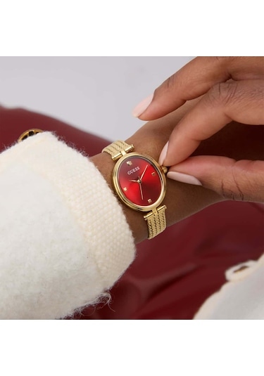 Guess Gugw0935l4 Pırlantalı Kadın Kol Saati Altın