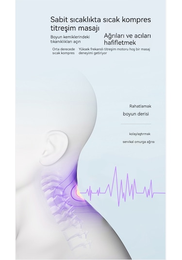 Elektrikli Usb Şarj Edilebilir Isıtmalı Boyun Masajı-pembe Pembe