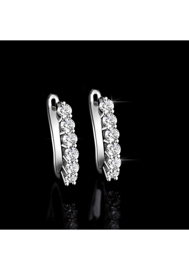 Gümüş Bague Ringen S925 Gümüş Mosan Pırlanta Kadın Geometrik Küpe Basit Moda Sevgililer Günü Hediyesi