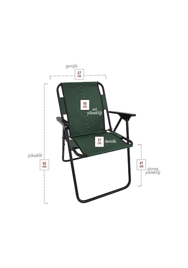 Bofigo Kamp Sandalyesi Katlanır Sandalye Piknik Sandalyesi Plaj Sandalyesi Yeşil