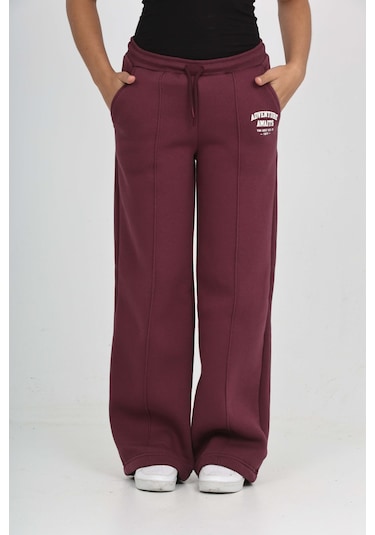 Toontoy Kız Çocuk Bol Paça Baskılı Eşofman Alt Mor