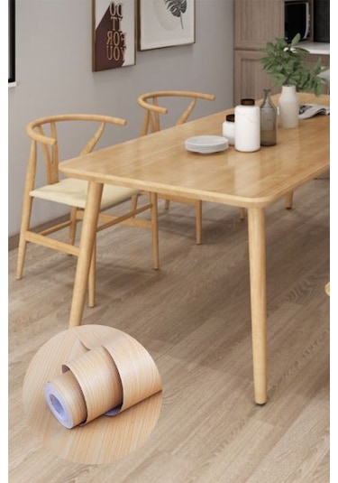 Büro Ev Ofis Mutfağı İçin 5mt Ahşap Motif Yapışkanlı Kaplama Folyosu