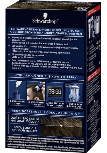 Schwarzkopf Men Perfect Saç Boyası 70 - Koyu Kahve X 2 Adet