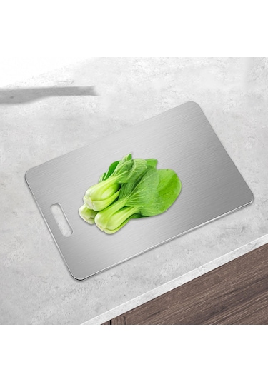 Erya Home Suntek Paslanmaz Çelik Kesme Tahtası Pizza Bisküvi Orta