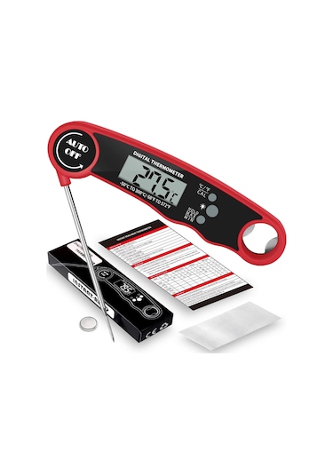 Paslanmaz Çelik Problu Dijital Mutfak Yemek Termometresi Açacaklı