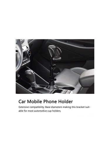 Hombey Siyah Araba Su Bardaklık Tutucusuna Sabitlenebilir 360 Derece Döner 45-95mm Genişlik Ayarı Pvc Akıllı Telefon Tutucu Diğer