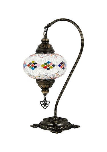Dekoratif Mozaik Lamba Çalışma Masası Abajur Gece Lambası Dekor Lamba Çok Renkli