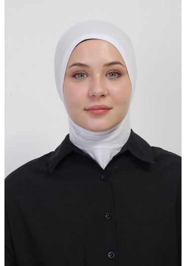 Pratik Esnek Likralı Boyunluklu Geçmeli Bone Ekru