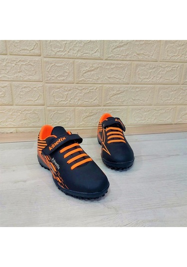 Kinetix Bruno Tf Siyah Turuncu Cırtlı Çocuk Futbol Halısaha Spor Ayakkabı 001