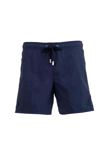 Lacivert Su İtici Özellikli Naylon Kumaş Düz Renk Basic Erkek Plaj Deniz Şort Mayo - 540-lacivert 001