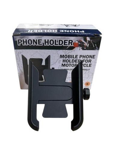 Ttr Motors Motosiklet Telefon Tutucu Demir-ayna Bağlantılı Siyah