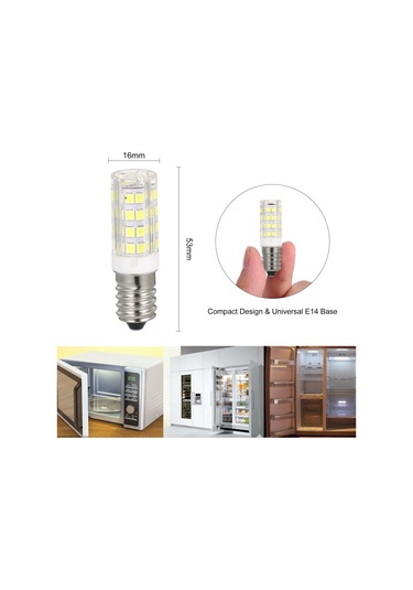 Mufunye E14 5w 3000k Isınma Işığı - Fırın, Buzdolabı, Çamaşır Makinesi İçin Enerji Tasarruflu Led Ampul 51 Led Sıcak Beyaz