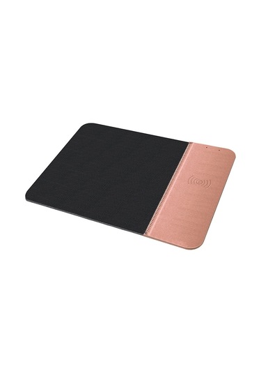 Ojd-36 Qı Standart 10w Aydınlatma Kablosuz Şarj Cihazı Kauçuk Mouse Pad, Boyut: 26.2 X 19.8 X 0.65cm Gül Altın