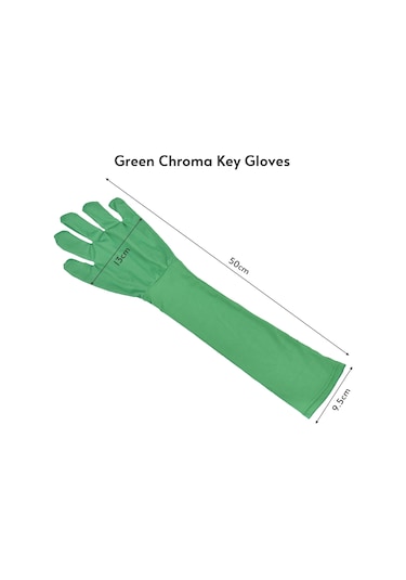 Youtek Yeşil Elastik Lifli Fotoğraf Çekim Kafa Çemberi Ve Uzun Eldiven Seti - Arka Plan Ayırma İçin Esnek Malzeme