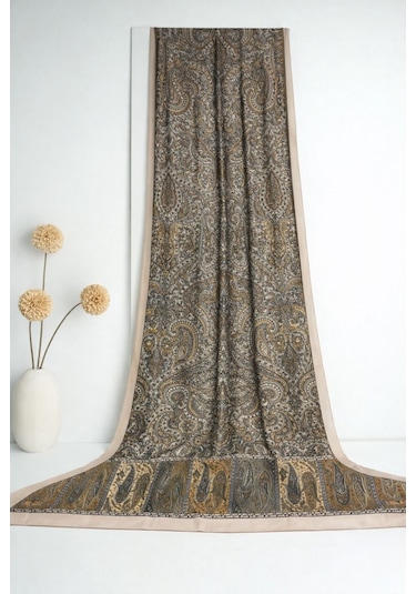 Shawl Secret Glamour Pamuklu Etnik S Al 2 - 52840 Krem Turuncu Krem