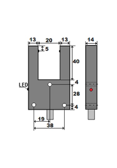 Mefa Mf20-y40a-pg ,çatal/20mm Pnp-no/nc 4-kablo Çatal İplik Sensör