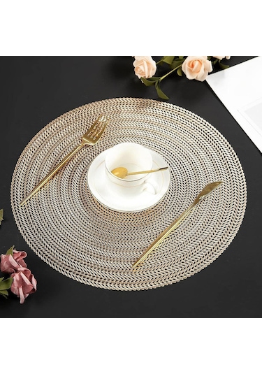 Suntek Yemek Masası Tezgah Masa Ayarı Için Yuvarlak Altın Altın