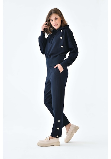 Ftz Women Kadın İki İp Düğme Detaylı Takım Lacivert 30640-lacivert Lacivert