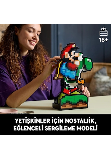LEGO® Super Mario™ Super Mario World™: Mario ve Yoshi 71438 - Yetişkinler için Sergilenebilir Koleksiyonluk Yapım Seti (1215 Parça)