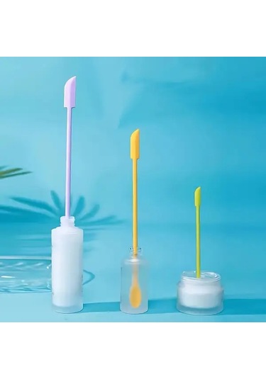 Willowhaven 3'lü Mor Mini Spatula Seti - Krem Ve Losyon Sıyırıcı, Dar Şişe Aparatı