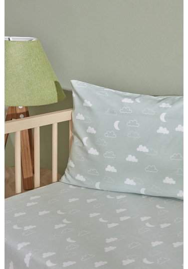 Karaca Home Bebek Cloudy Yastık Çarşaf Set Mint 200.22.11.0313