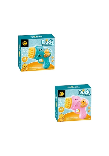 Mavi Duck Ördek Çok Delikli Pilli Köpük Atan Tabanca Bubble Gun Köpük Tabancası Oyuncak