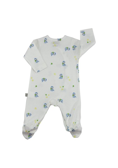 Boumini Yeni Doğan Patikli Bebek Tulumu 0-6 Ay Mavi Tembel Hayvan