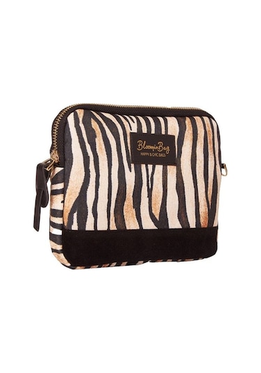 Bloominbag Stripy Tricky Çapraz Askılı Çanta Kahverengi - Siyah