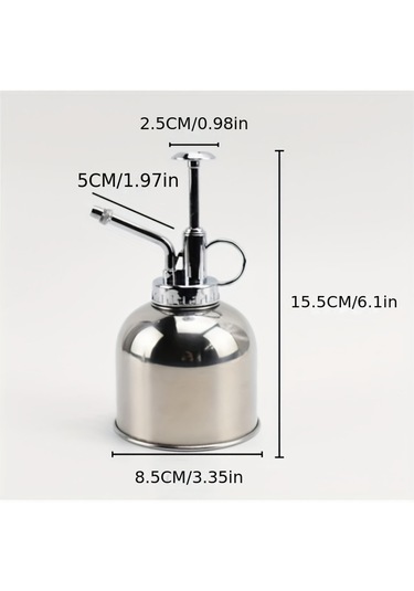 Tcherchı Paslanmaz Çelik Sulama Kabı El Basınçlı İlaçlama Makinesi 8.51 x 15.49 CM Gümüş