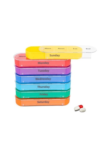Suntek Weekly Hap Organizer 7 Day Tablet Vitamin Container Case Diğer