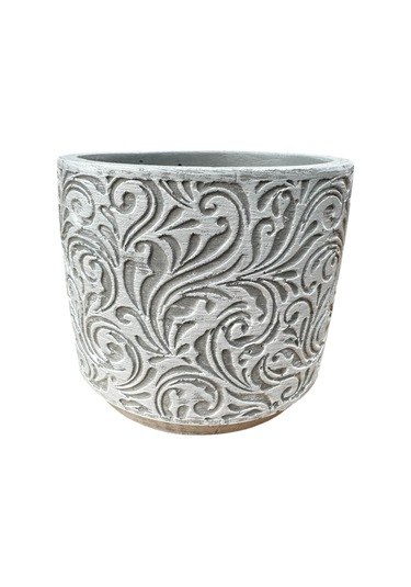 Bitki Tasarımı Ev Dekorasyon Gri Çiçek Desen Beton Saksı Çiçeklik Saksılık