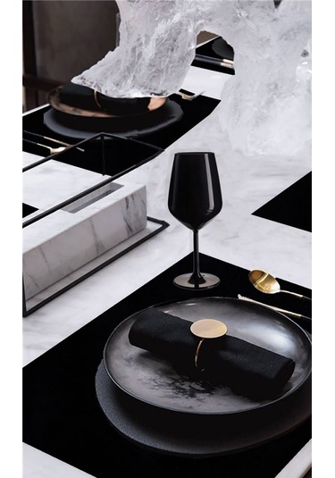 6'lı Kadife Dokulu Servis Peçetesi Siyah