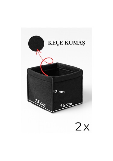 Keçe Çekmece Ve Dolap Düzenleyici Organizer Seti 6 Parça Siyah, Çok Amaçlı Düzenleyici Kutular Siyah