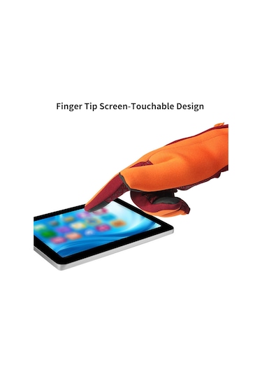 Geeksen Kışlık Dokunmatik Ekranlı Erkek Kadın Eldiveni, Isı Sağlama, Su Geçirmez Pu, Kayak Motor Bisiklet Sporu İçin, Pembe, M Kırmızı